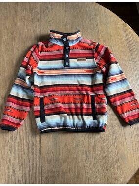 Kids Cinch Aztec Red Polar Fleece Pullover Size Small